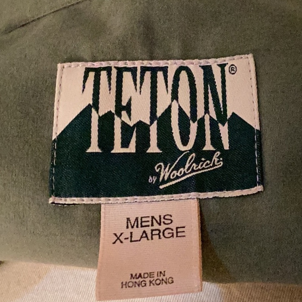 Men’s Woolrich Button Up Teton Short-Sleeve Shirt (XL) Army green. - Picture 4 of 7